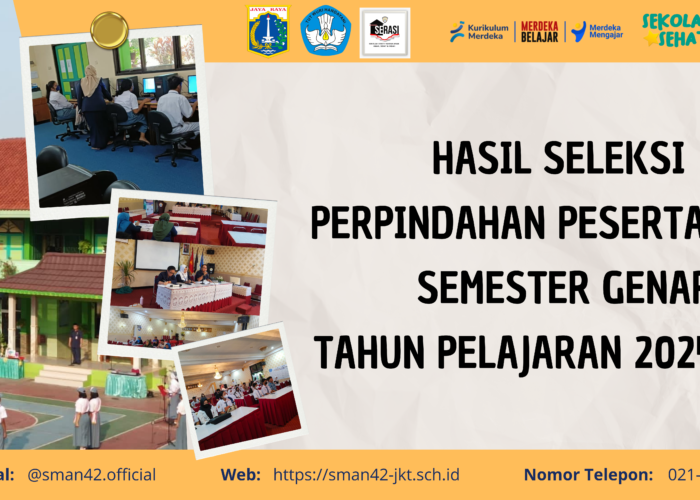 [PENGUMUMAN] Hasil Seleksi Perpindahan Peserta Didik Semester Genap Tahun Pelajaran 2024/2025