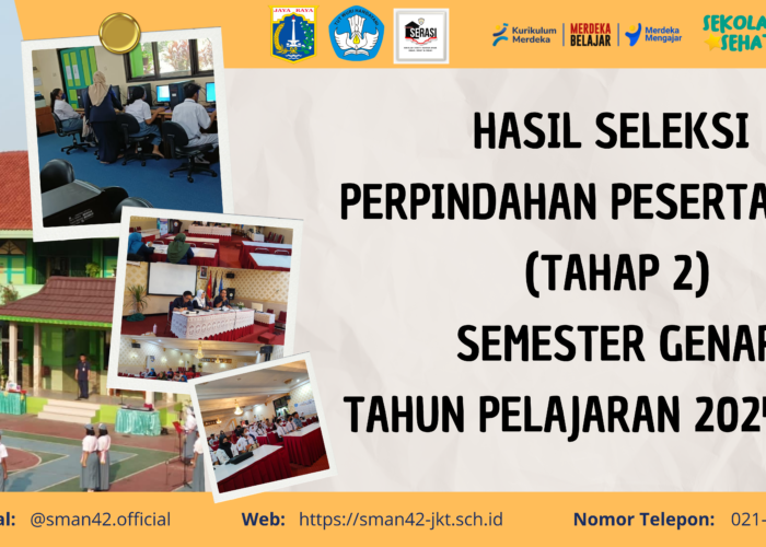 [PENGUMUMAN] Hasil Seleksi Perpindahan Peserta Didik (Tahap 2) Semester Genap Tahun Pelajaran 2024/2025