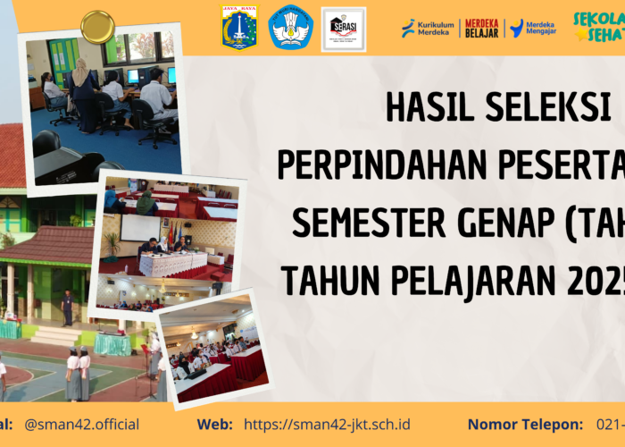 [PENGUMUMAN] Hasil Seleksi Perpindahan Murid Semester Genap Tahap 2 Tahun Ajaran 2025/2026